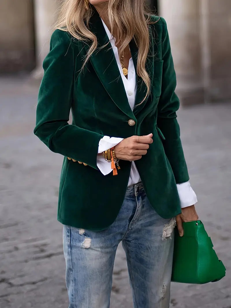 Isla | Elegant Velvet Blazer