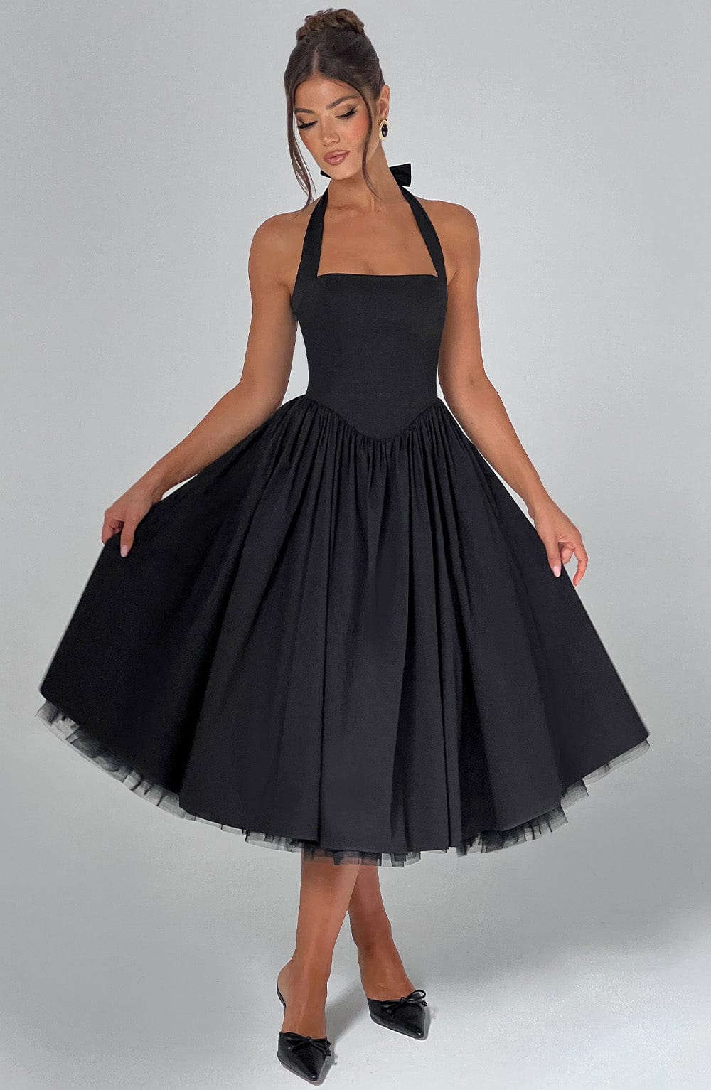 Ariana | Women Wedding Guest Halter Midi Dress