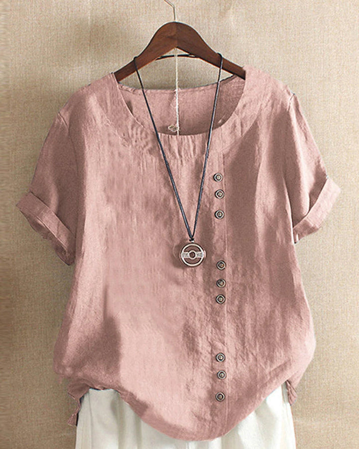 Beatrice | Women’s Summer Button Detail Casual Blouse
