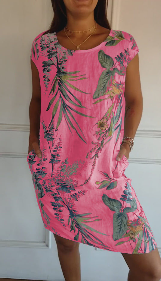 Gabriella | Women Casual Leaf Print Summer Dress