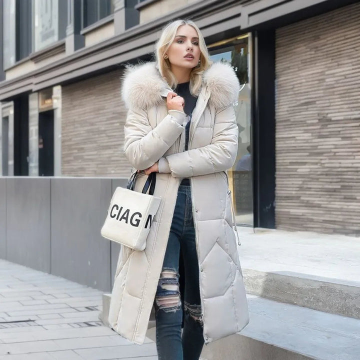 Hannah | Women’s Winter Quilted Coat with Hood Trim