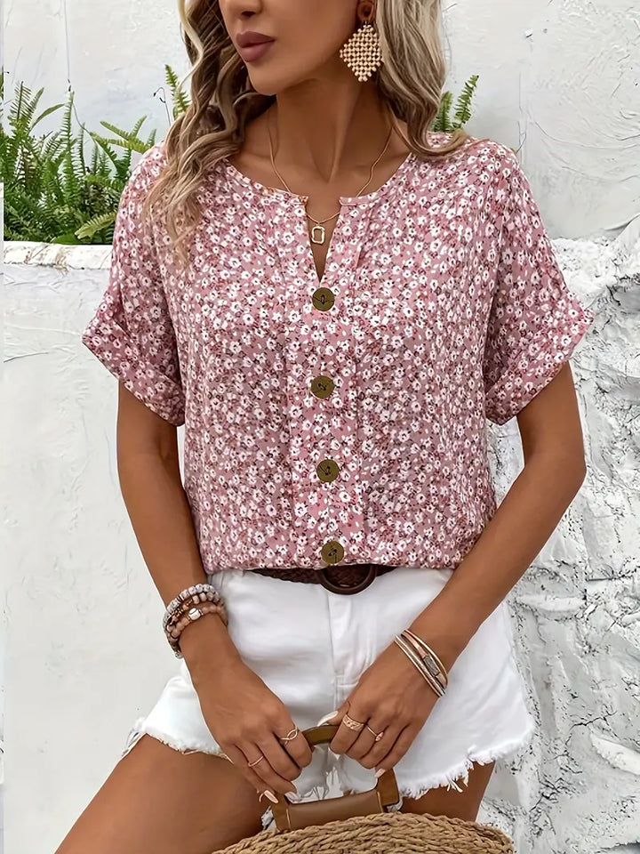 Sophia  | Women Chic Floral Summer Print Blouse