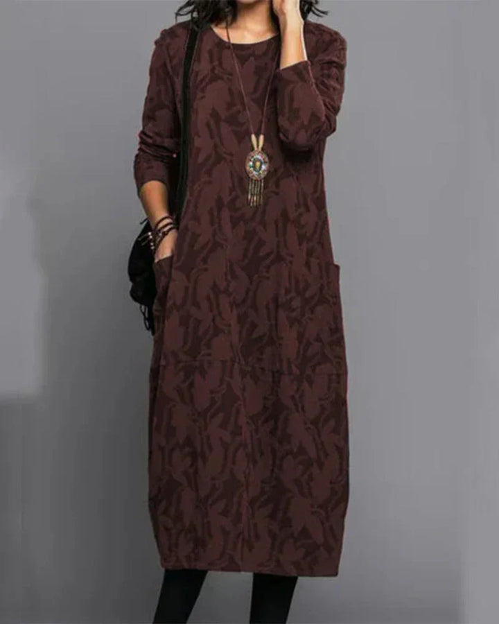 Kimberly | Women’s Winter Long Sleeve Pocket Maxi Dress