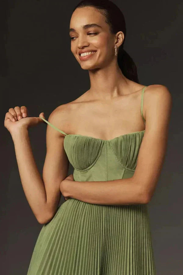 Sophia | Women’s Pleated Strappy Maxi Dress