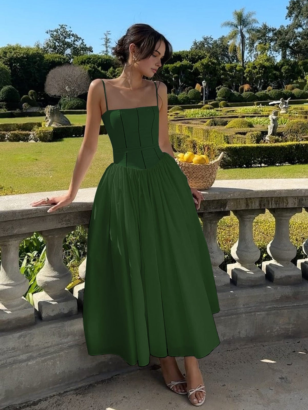 Caroline | Women Wedding Guest Corset Midi Dress