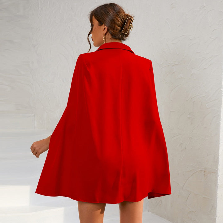 Daisy | Women’s Cape Blazer Mini Dress Gold Buttons