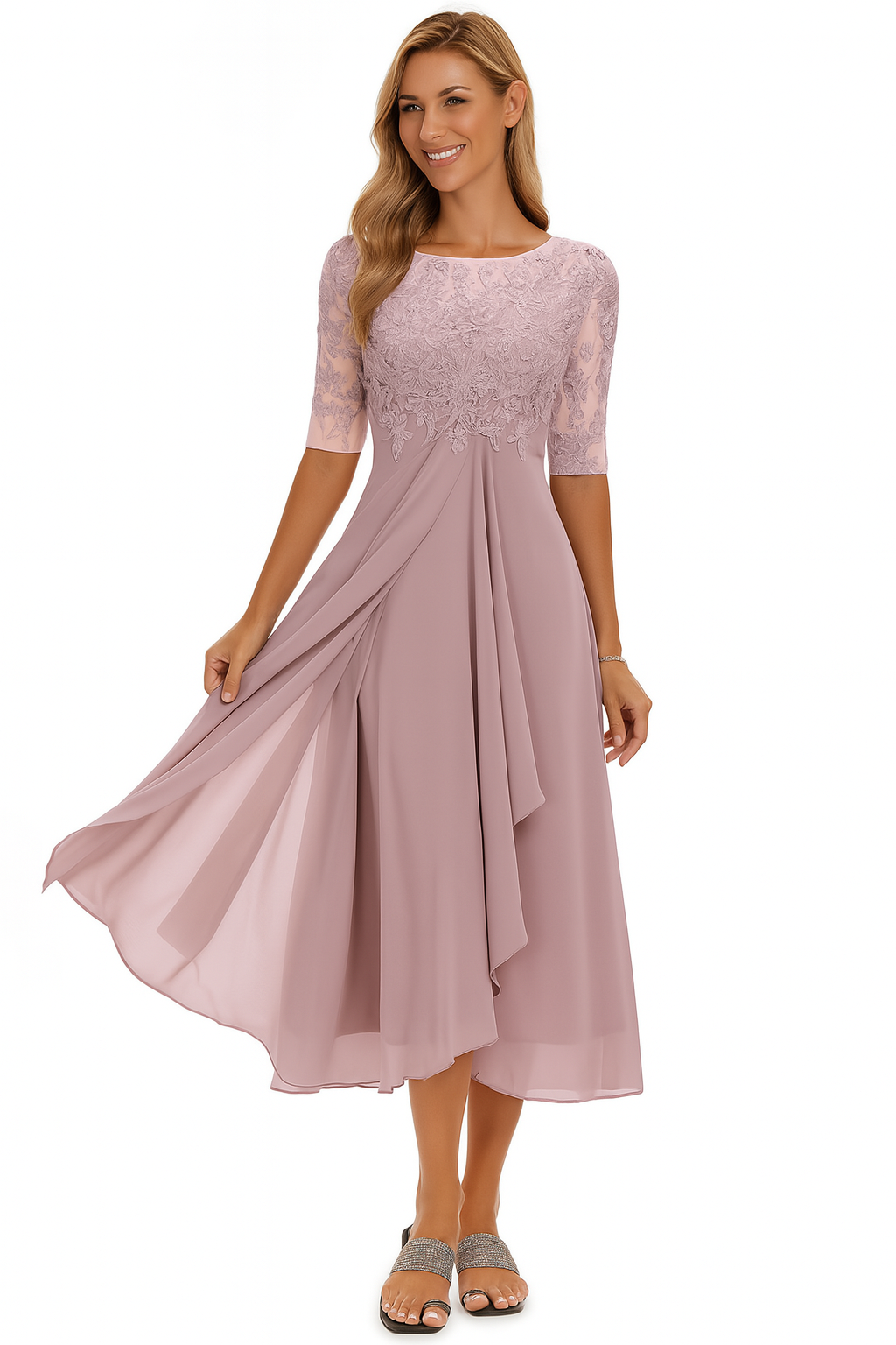 Riley | Women A Line Lace Midi Dress