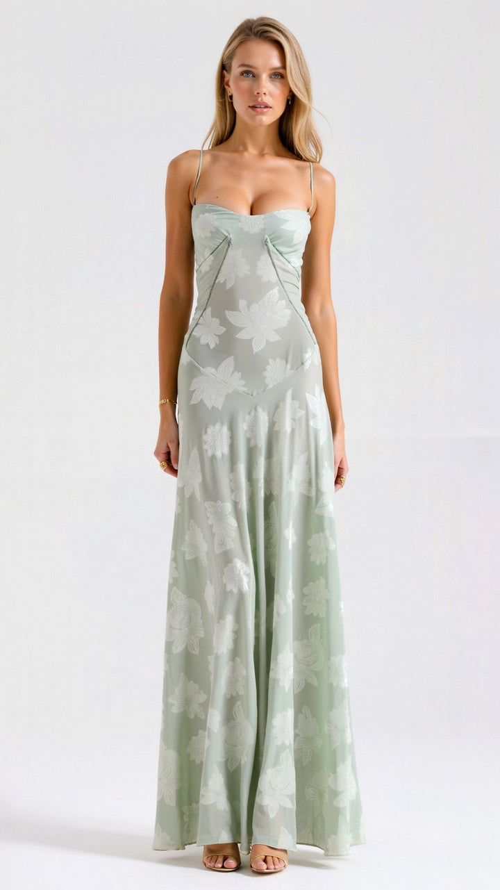 Donna | Women Wedding Guest Bustier Maxi Dress
