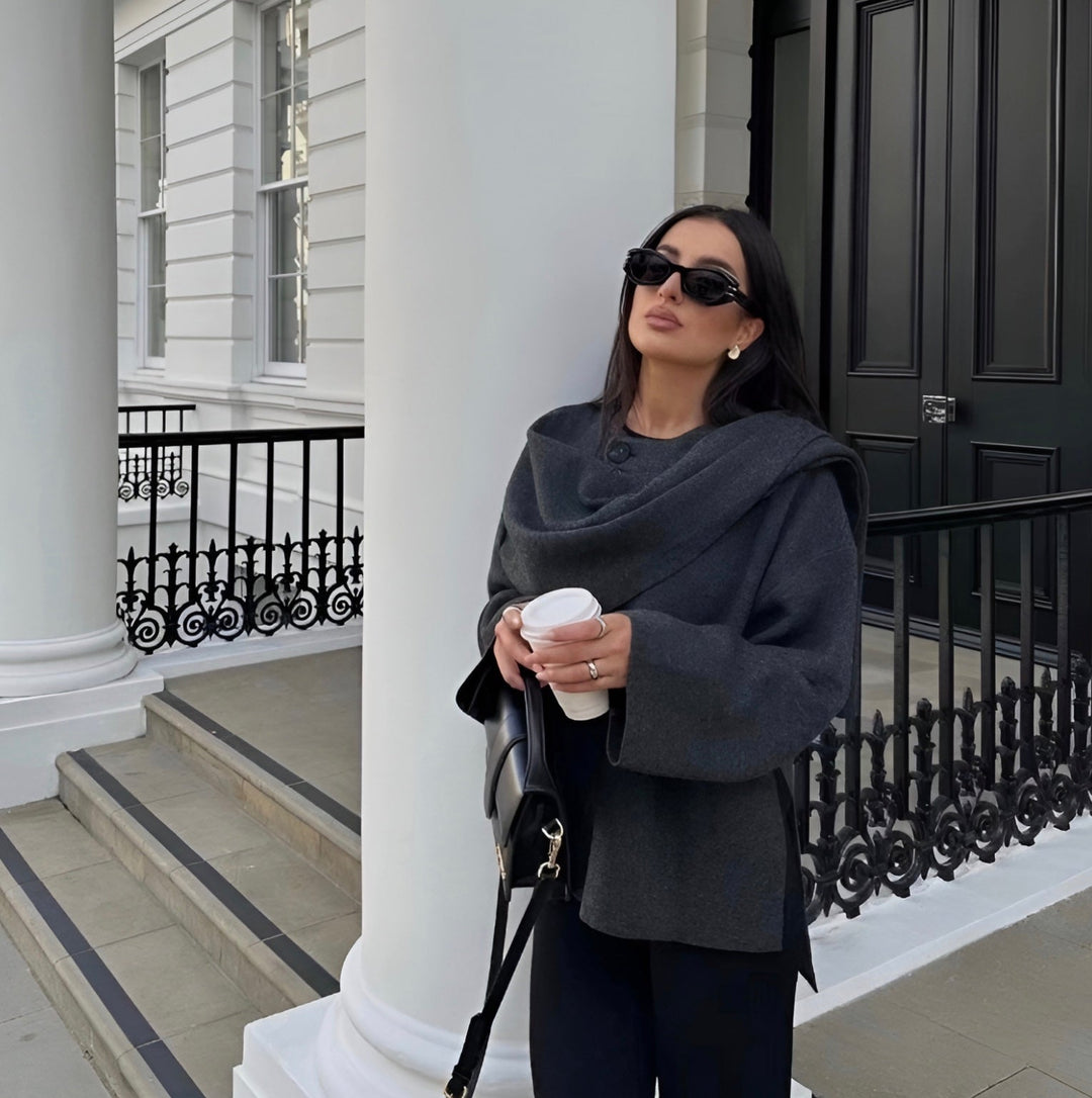 Chloe | Women Elegant Draped Cape Coat