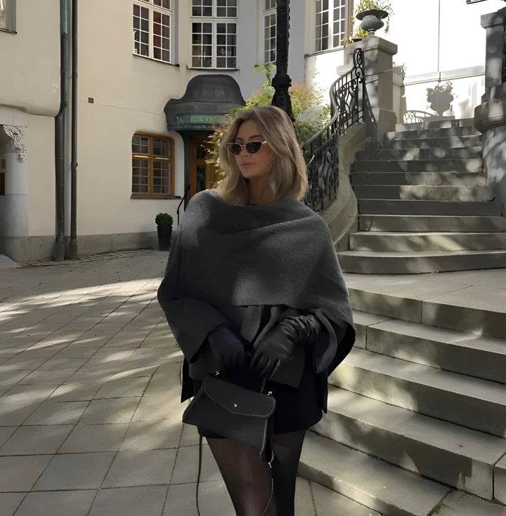Chloe | Women Elegant Draped Cape Coat