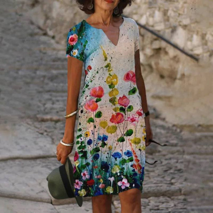 Hannah | Women’s V-Neck Floral Print Dress