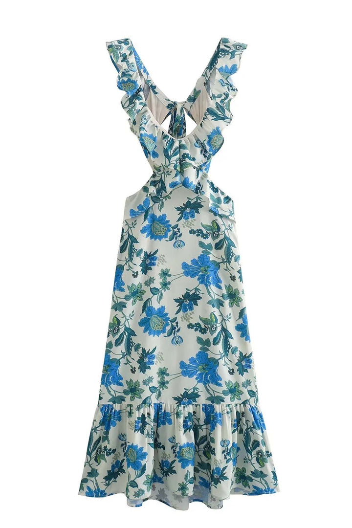 Bethany | Floral Elegant Ruffle Maxi Dress