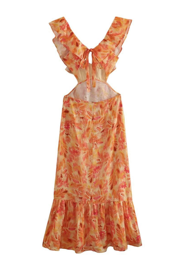 Bethany | Floral Elegant Ruffle Maxi Dress