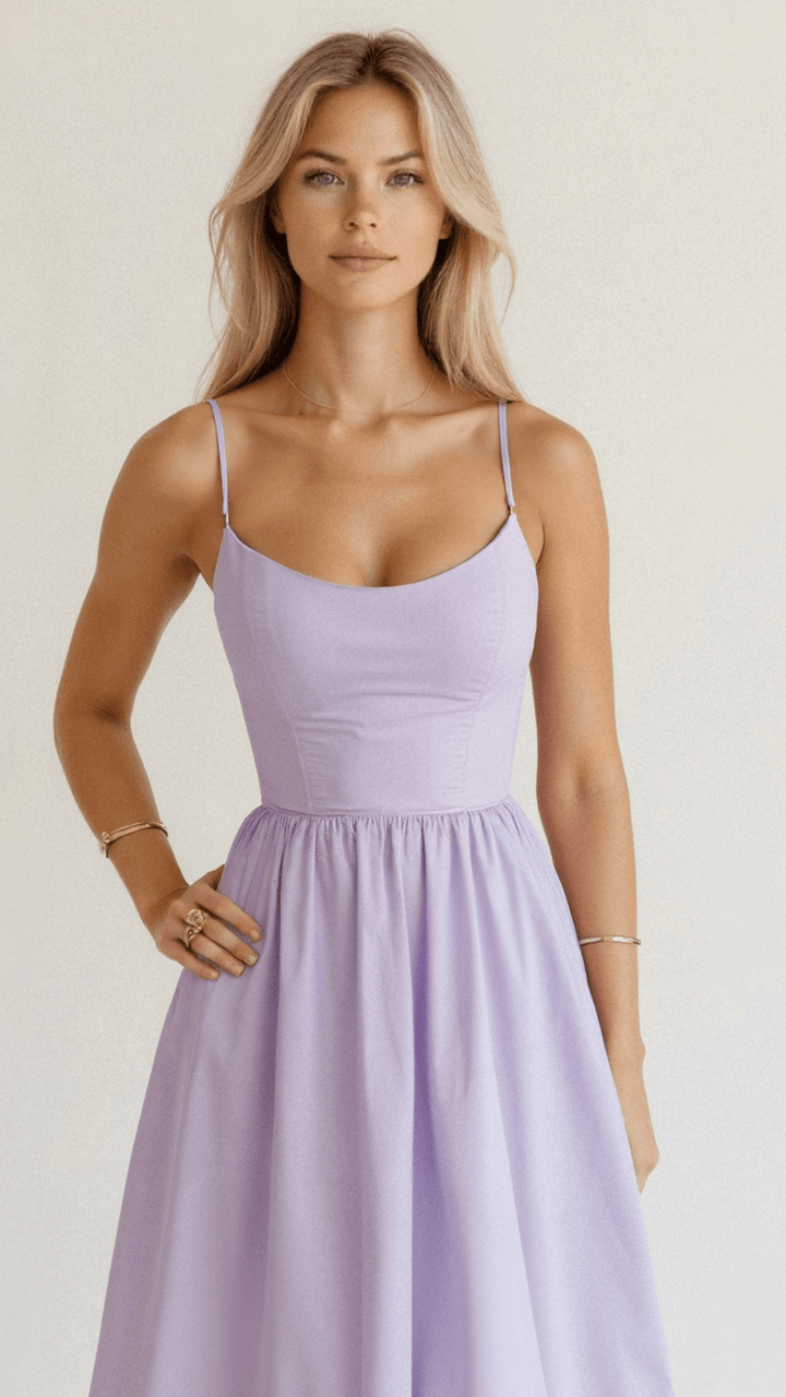 Emma | Women’s A Line Midi Dress Ascot Style