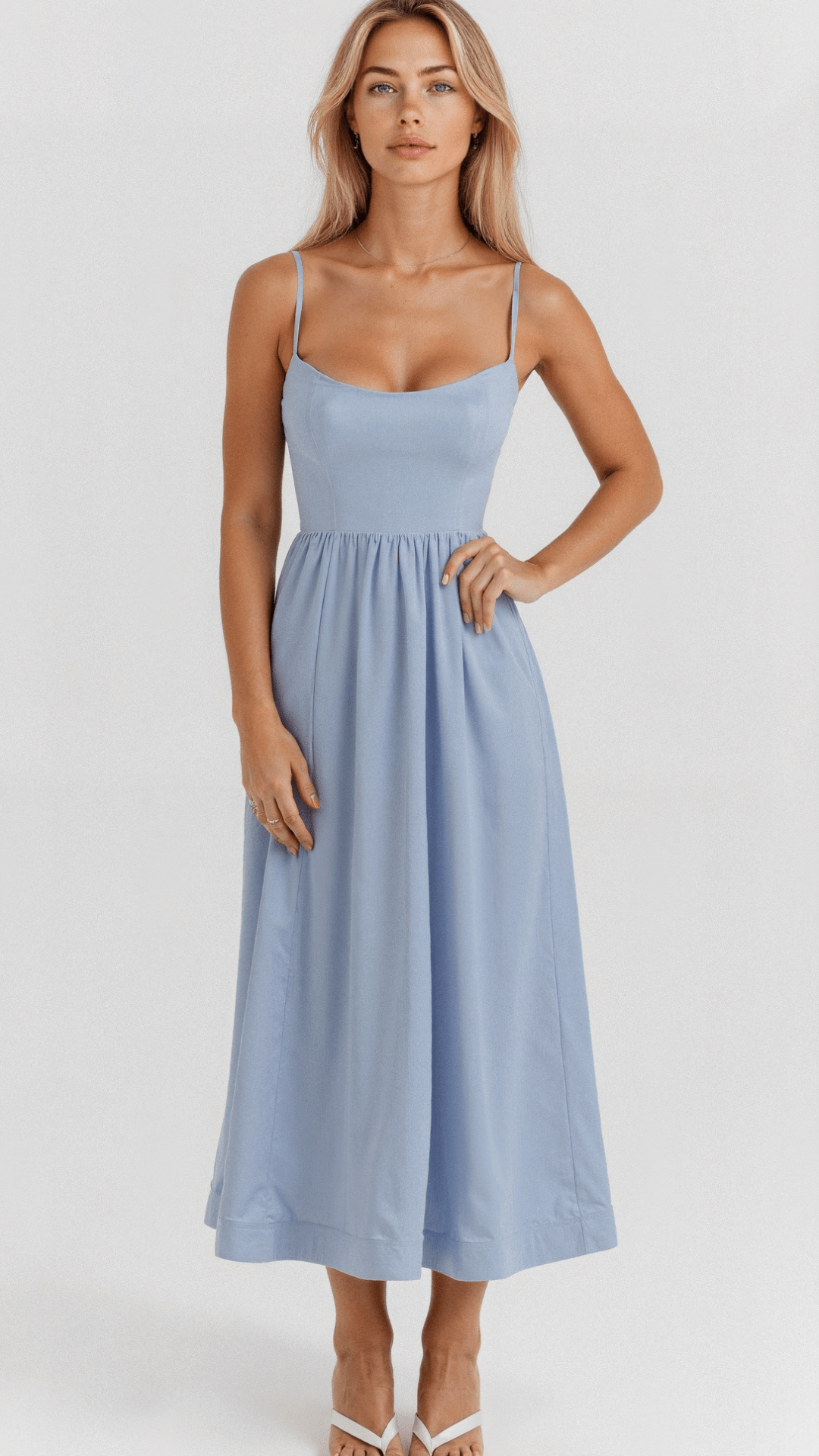 Emma | Women’s A Line Midi Dress Ascot Style