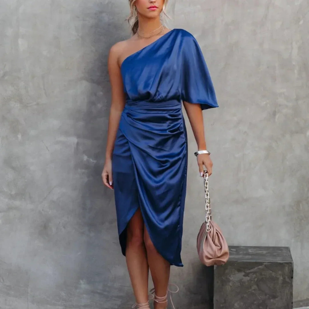 Isabel | Women’s One Shoulder Mini Dress Wrap Style
