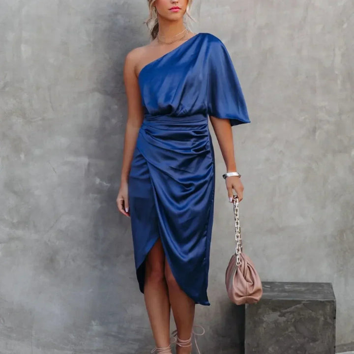 Isabel | Women’s One Shoulder Mini Dress Wrap Style