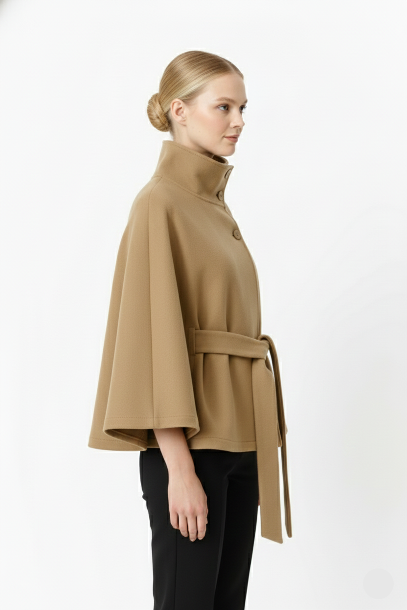 Erica | Women’s Winter High Collar Belted Coat
