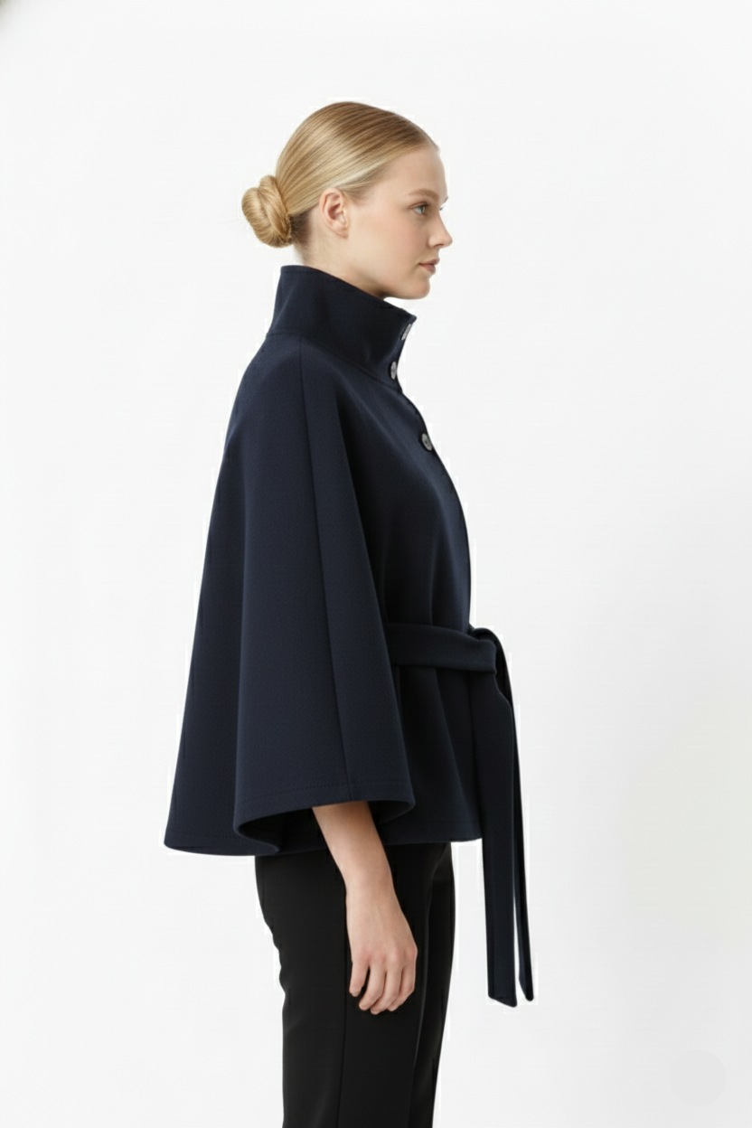 Erica | Women’s Winter High Collar Belted Coat