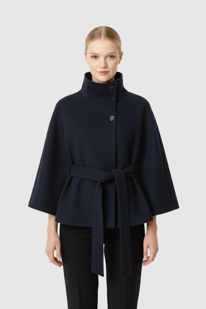 Erica | Women’s Winter High Collar Belted Coat