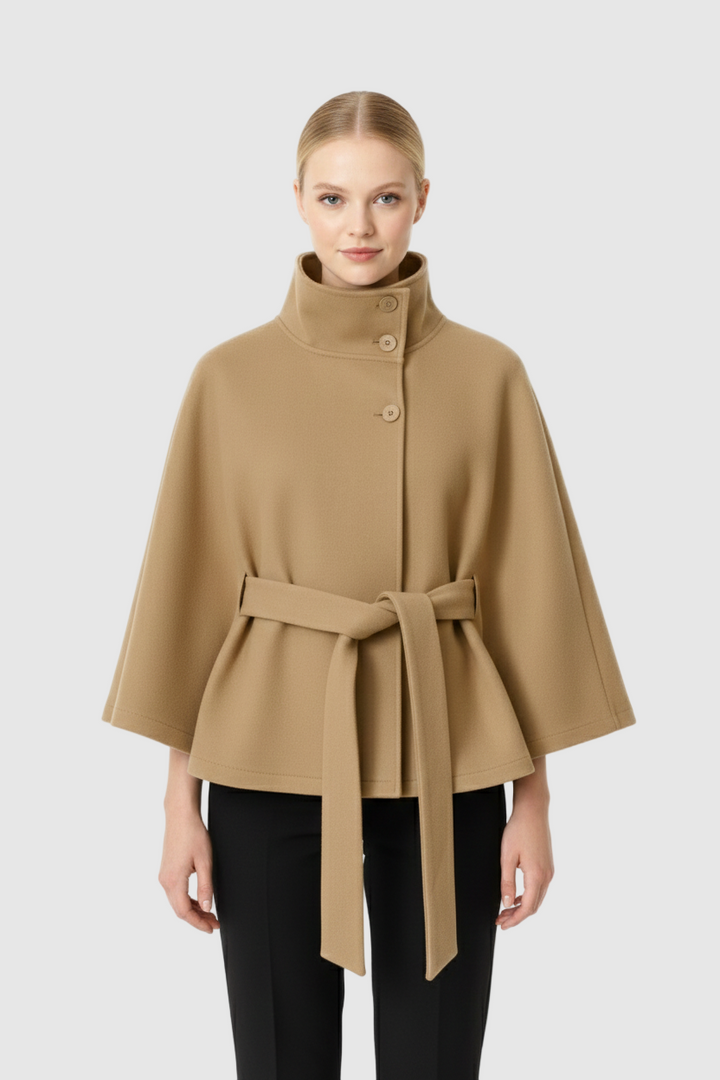 Erica | Women’s Winter High Collar Belted Coat