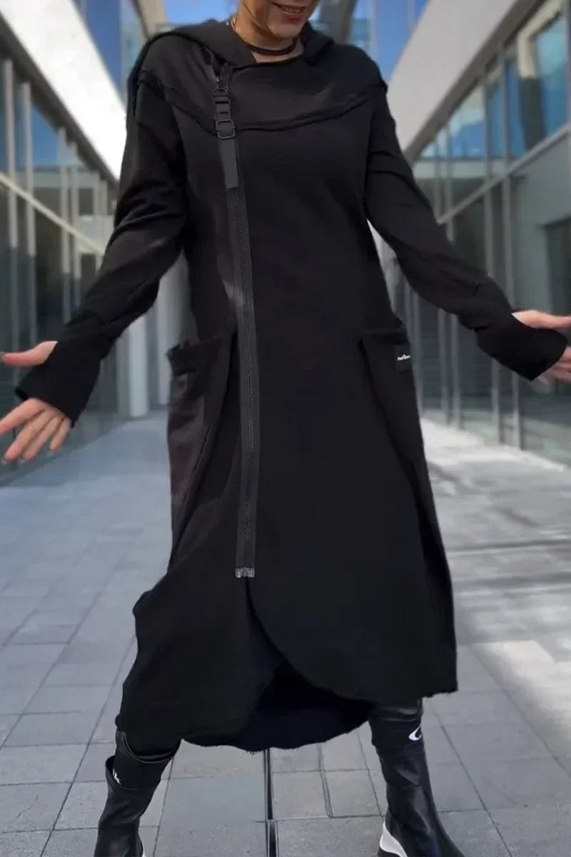 Rachele | Lightweight Long Zip-up Hoodie Dress