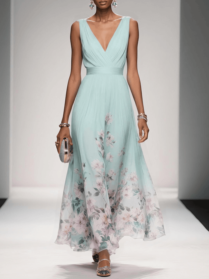 Taylor | Women Floral Chiffon Summer Maxi Dress